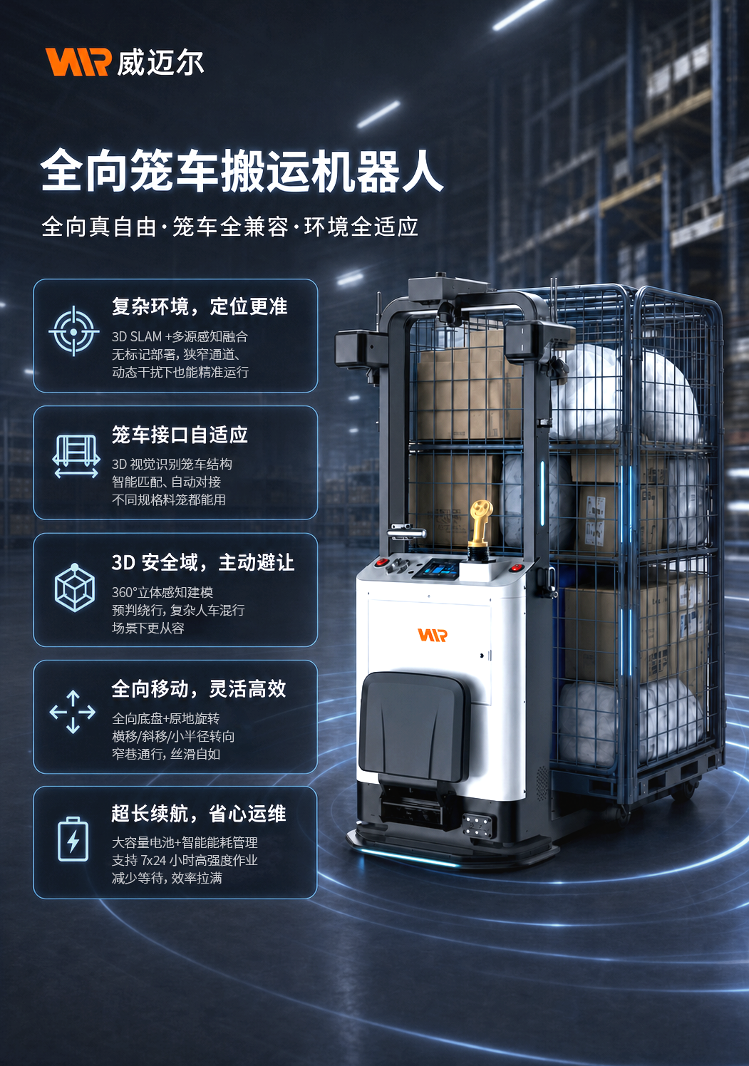 全向笼车搬运机器人